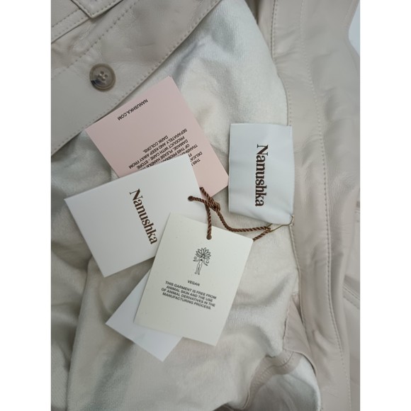 Nanushka Women's Ashton Jumpsuit Vegan Leather Creme Size Medium - Picture 6 of 7